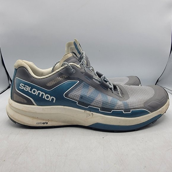 Salomon Ultra Raid Trail Run Quarry Mens 8.5 Trek Blue Gray Trail Shoes Hiking
